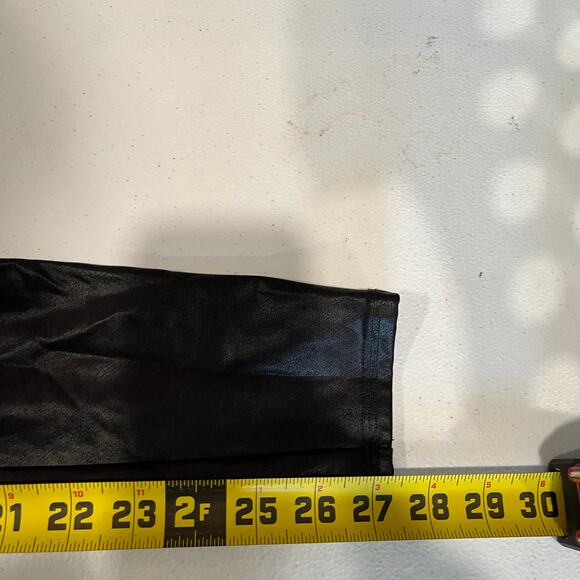 Spanx Faux Leather Black Leggings Pants Womens Size Small Mid Rise 2437 - Picture 9 of 10